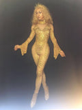 Gold Rhinestones Beyonce Jumpsuit - Awesomesince84